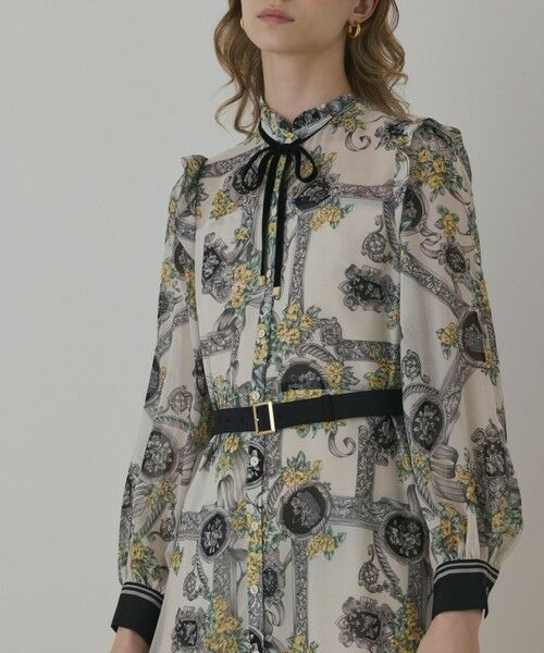 GRACE CONTINENTAL / グレースコンチネンタル ロング・マキシ丈ワンピース | オーナメントフラワープリントワンピース | 詳細4