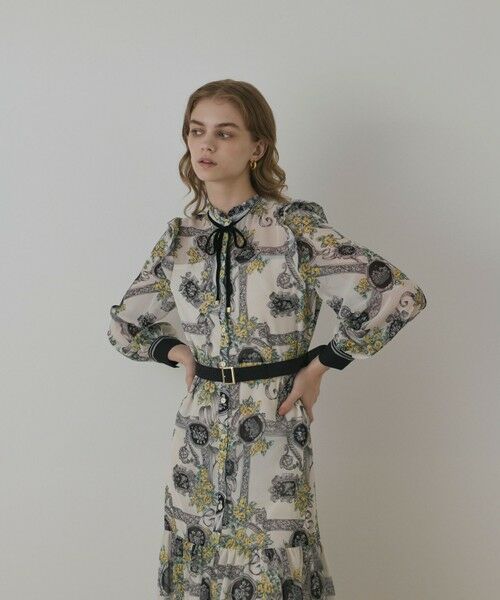 GRACE CONTINENTAL / グレースコンチネンタル ロング・マキシ丈ワンピース | オーナメントフラワープリントワンピース | 詳細5