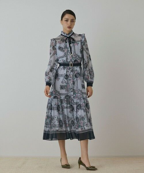 GRACE CONTINENTAL / グレースコンチネンタル ロング・マキシ丈ワンピース | オーナメントフラワープリントワンピース | 詳細16