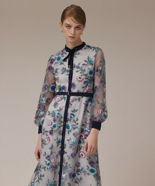 GRACE CONTINENTAL / グレースコンチネンタル ロング・マキシ丈ワンピース | マルチ刺繍フレアワンピース | 詳細1