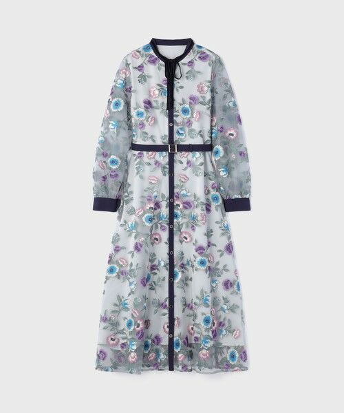 マルチ刺繍フレアワンピース （ロング・マキシ丈ワンピース）｜GRACE