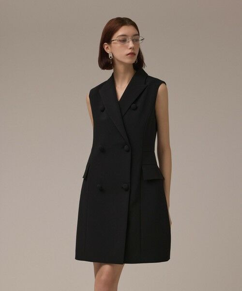 GRACE CONTINENTAL/グレースコンチネンタル テーラードワンピース ブラック 36 GRACE CONTINENTAL/グレースコンチネンタル テーラードワンピース ブラック 36