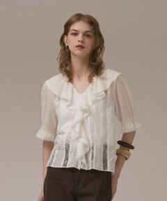 GRACE CONTINENTAL / グレースコンチネンタル シャツ・ブラウス | コットンフリルカラーブラウス