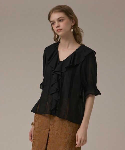 GRACE CONTINENTAL / グレースコンチネンタル シャツ・ブラウス | コットンフリルカラーブラウス | 詳細11
