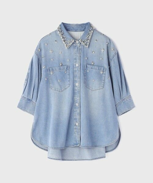 GRACE CONTINENTAL / グレースコンチネンタル シャツ・ブラウス | デニムハーフスリーブシャツ | 詳細13