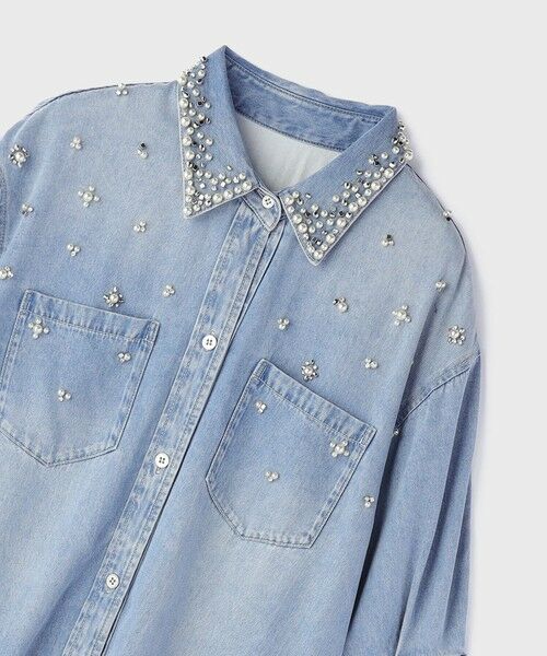 GRACE CONTINENTAL / グレースコンチネンタル シャツ・ブラウス | デニムハーフスリーブシャツ | 詳細15