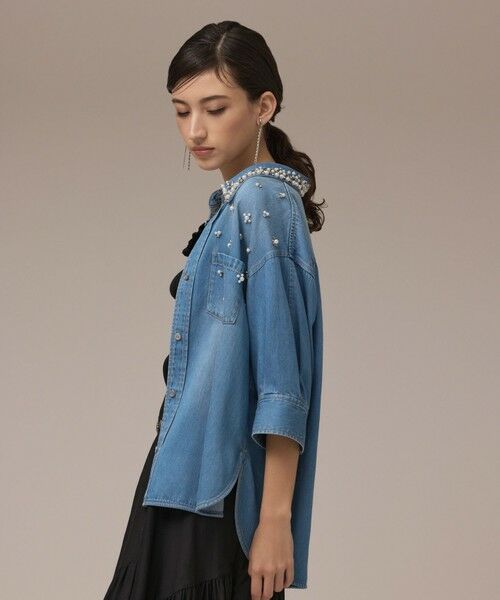 GRACE CONTINENTAL / グレースコンチネンタル シャツ・ブラウス | デニムハーフスリーブシャツ | 詳細4