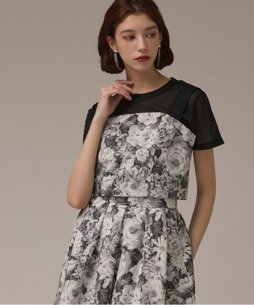 GRACE CONTINENTAL/グレースコンチネンタル アンティークフラワーベアトップ ブラック 36 GRACE CONTINENTAL/グレースコンチネンタル アンティークフラワーベアトップ ブラック 36