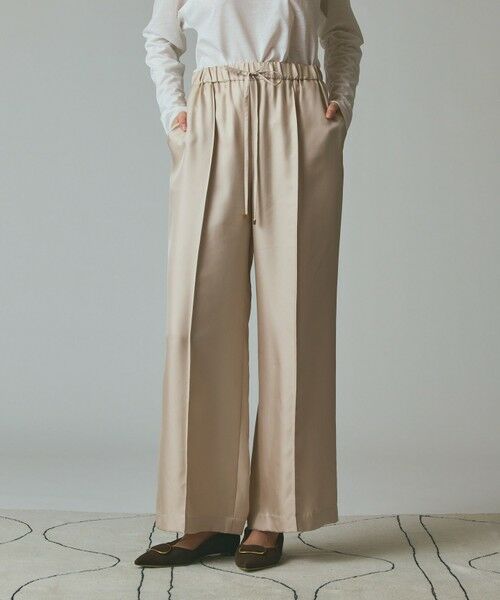 GRACE CONTINENTAL / グレースコンチネンタル その他パンツ | シルクツイルイージーパンツ(ベージュ)