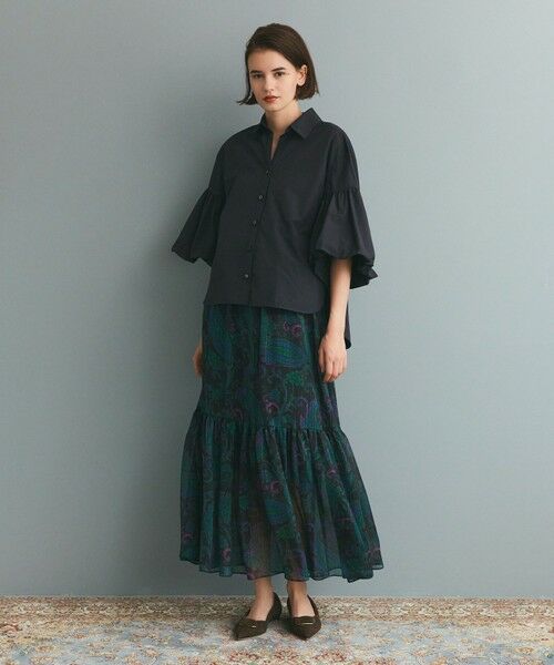 GRACE CONTINENTAL / グレースコンチネンタル ロング・マキシ丈スカート | ラメストライププリントスカート | 詳細6