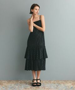 GRACE CONTINENTAL / グレースコンチネンタル ロング・マキシ丈ワンピース | ラメチェックキャミドレス