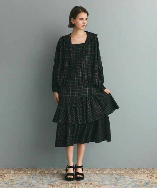 GRACE CONTINENTAL / グレースコンチネンタル ロング・マキシ丈ワンピース | ラメチェックキャミドレス | 詳細7