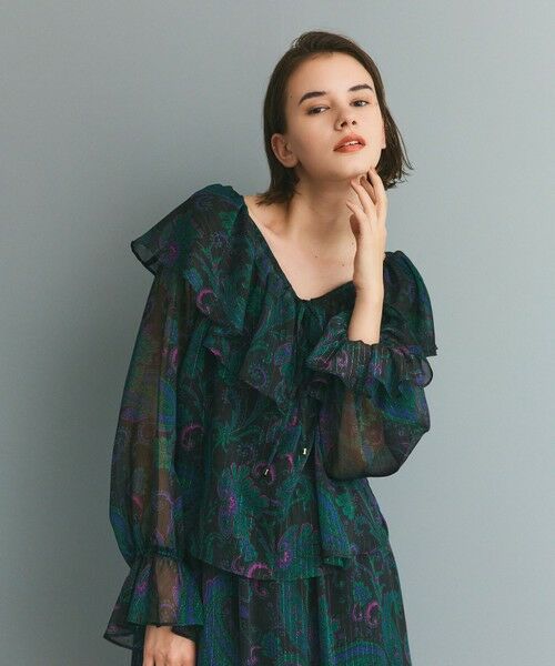 GRACE CONTINENTAL / グレースコンチネンタル シャツ・ブラウス | ラメストライププリントブラウス | 詳細9