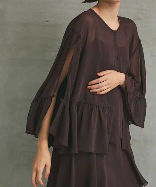 GRACE CONTINENTAL / グレースコンチネンタル その他トップス | シフォンフリルポンチョ | 詳細4