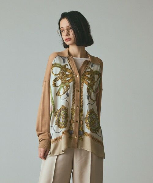 GRACE CONTINENTAL / グレースコンチネンタル カーディガン・ボレロ | スカーフコンビカーディガン | 詳細1