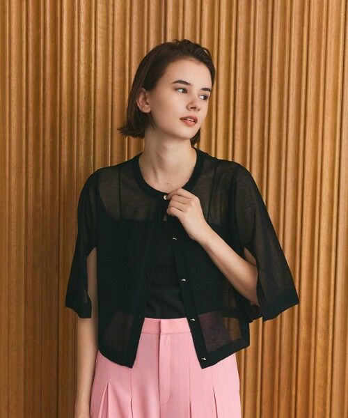 GRACE CONTINENTAL / グレースコンチネンタル カーディガン・ボレロ | ニットシアーケープカーディガン | 詳細4