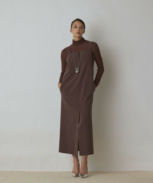 GRACE CONTINENTAL/グレースコンチネンタル スーツ地ジャンパ スカート ブラウン 36 GRACE CONTINENTAL/グレースコンチネンタル スーツ地ジャンパ スカート ブラウン 36