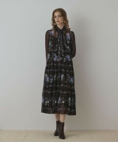GRACE CONTINENTAL / グレースコンチネンタル ロング・マキシ丈ワンピース | フラワープリントティアードワンピース