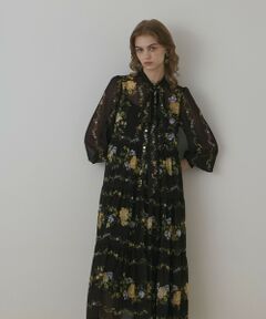 GRACE CONTINENTAL / グレースコンチネンタル ロング・マキシ丈ワンピース | フラワープリントティアードワンピース