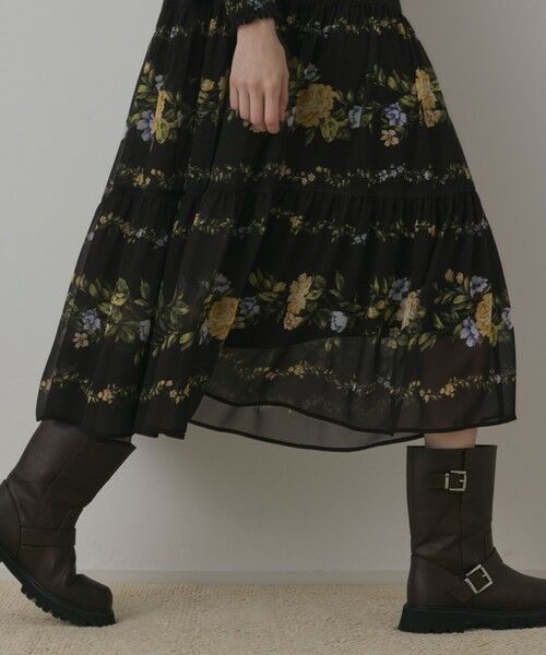 GRACE CONTINENTAL / グレースコンチネンタル ロング・マキシ丈ワンピース | フラワープリントティアードワンピース | 詳細14