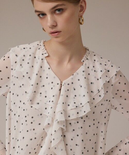 GRACE CONTINENTAL / グレースコンチネンタル シャツ・ブラウス | ラッフルドットトップ | 詳細5