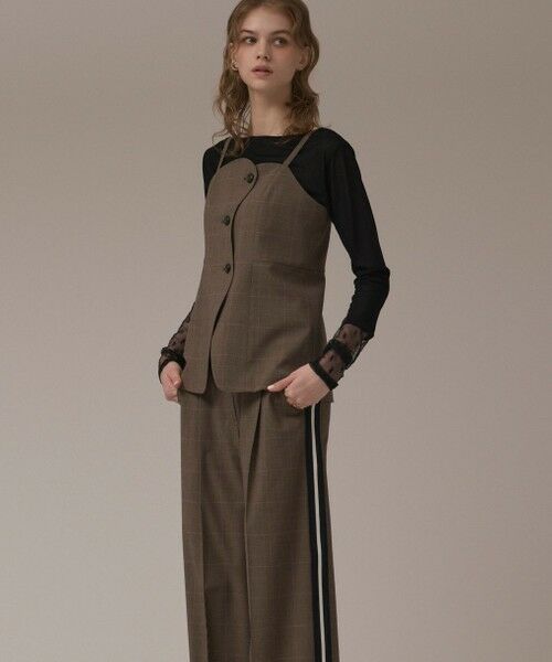 GRACE CONTINENTAL/グレースコンチネンタル フロントウェーブキャミ ブラウン 36 GRACE CONTINENTAL/グレースコンチネンタル フロントウェーブキャミ ブラウン 36