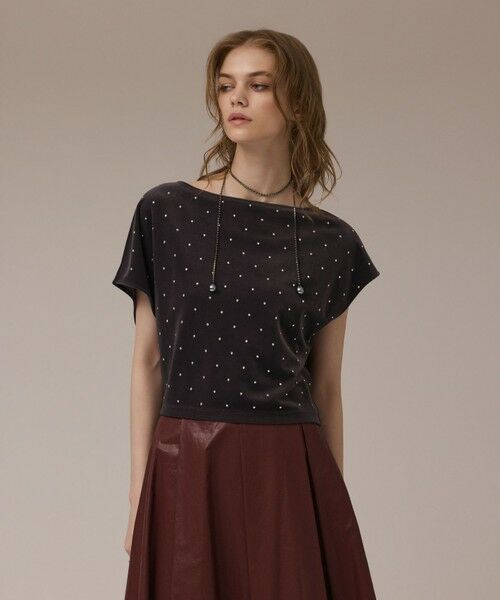 GRACE CONTINENTAL / グレースコンチネンタル カットソー | ベロアルーズカットトップ | 詳細5