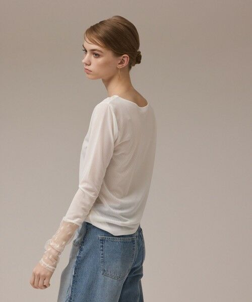 GRACE CONTINENTAL / グレースコンチネンタル カットソー | アセテートシアーカットトップ | 詳細4