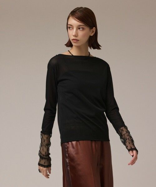 GRACE CONTINENTAL / グレースコンチネンタル カットソー | アセテートシアーカットトップ | 詳細8