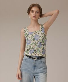 GRACE CONTINENTAL / グレースコンチネンタル タンクトップ | ローズプリントニットトップ