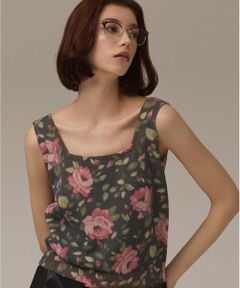 GRACE CONTINENTAL / グレースコンチネンタル タンクトップ | ローズプリントニットトップ