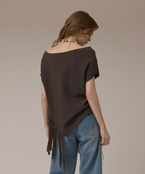 GRACE CONTINENTAL / グレースコンチネンタル ニット・セーター | フリンジイレヘムニットトップ | 詳細3