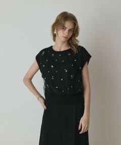GRACE CONTINENTAL / グレースコンチネンタル その他トップス | チュール刺繍ニットトップ