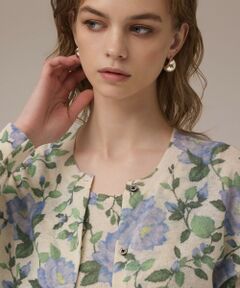 GRACE CONTINENTAL / グレースコンチネンタル カーディガン・ボレロ | ローズプリントニットカーディガン