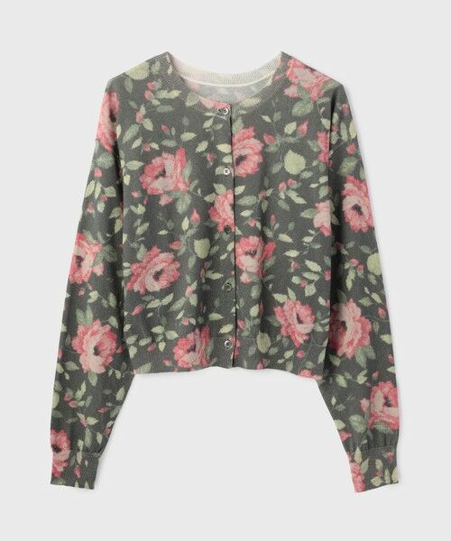 GRACE CONTINENTAL / グレースコンチネンタル カーディガン・ボレロ | ローズプリントニットカーディガン | 詳細14
