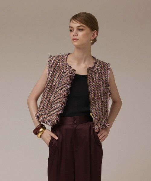 GRACE CONTINENTAL / グレースコンチネンタル ベスト | コンパクトツイードベスト | 詳細8