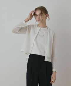 GRACE CONTINENTAL / グレースコンチネンタル カーディガン・ボレロ | ラメフェザ−ニットカーディガン