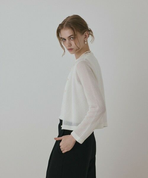 GRACE CONTINENTAL / グレースコンチネンタル カーディガン・ボレロ | ラメフェザ−ニットカーディガン | 詳細4
