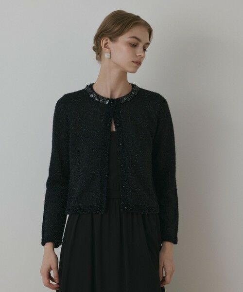 GRACE CONTINENTAL / グレースコンチネンタル カーディガン・ボレロ | ラメフェザ−ニットカーディガン | 詳細15