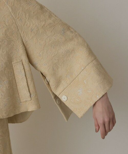 GRACE CONTINENTAL / グレースコンチネンタル ノーカラージャケット | サラサジャガードケープジャケット | 詳細12