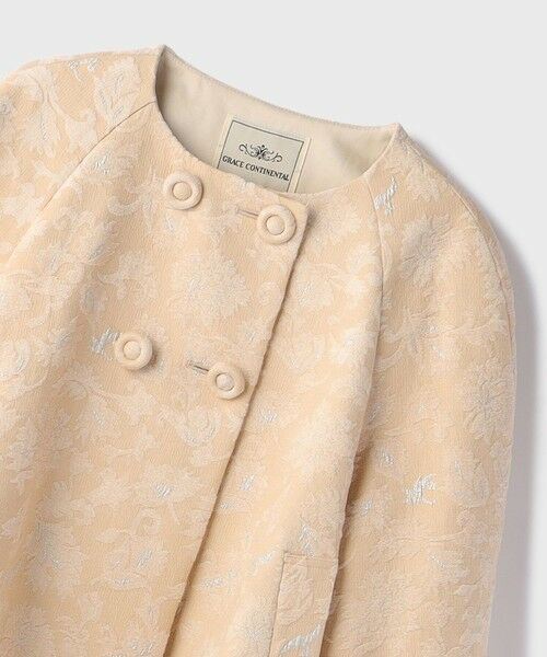 GRACE CONTINENTAL / グレースコンチネンタル ノーカラージャケット | サラサジャガードケープジャケット | 詳細15