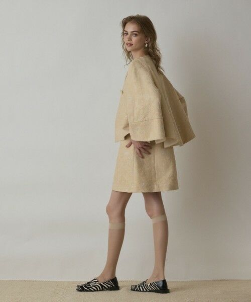 GRACE CONTINENTAL / グレースコンチネンタル ノーカラージャケット | サラサジャガードケープジャケット | 詳細2