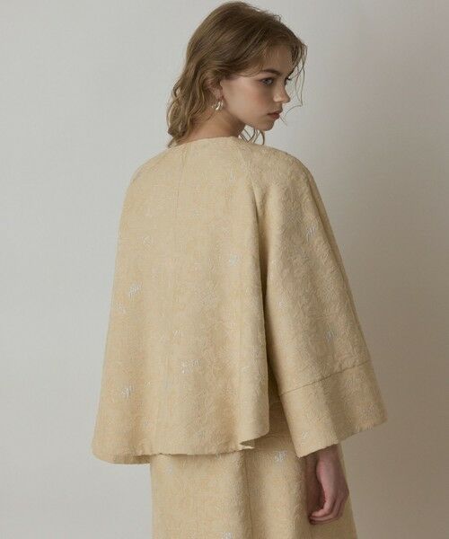 GRACE CONTINENTAL / グレースコンチネンタル ノーカラージャケット | サラサジャガードケープジャケット | 詳細7