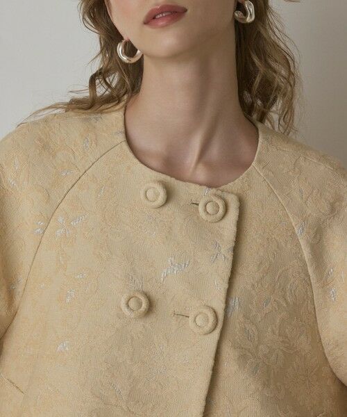GRACE CONTINENTAL / グレースコンチネンタル ノーカラージャケット | サラサジャガードケープジャケット | 詳細9