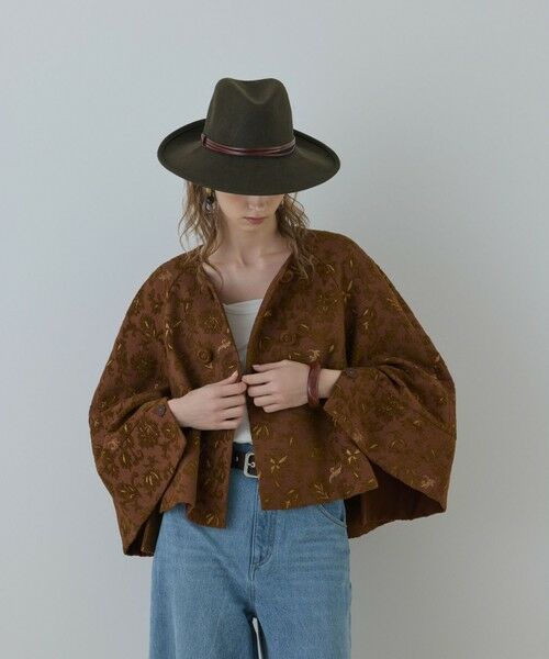 GRACE CONTINENTAL / グレースコンチネンタル ノーカラージャケット | サラサジャガードケープジャケット | 詳細16