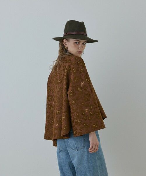GRACE CONTINENTAL / グレースコンチネンタル ノーカラージャケット | サラサジャガードケープジャケット | 詳細19