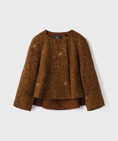 GRACE CONTINENTAL / グレースコンチネンタル ノーカラージャケット | サラサジャガードケープジャケット | 詳細21