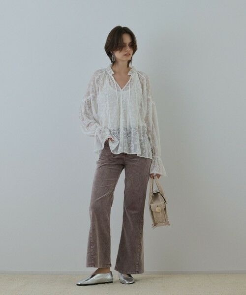 GRACE CONTINENTAL/グレースコンチネンタル コーデュロイフレアパンツ ボルドー 36 GRACE CONTINENTAL/グレースコンチネンタル コーデュロイフレアパンツ ボルドー 36