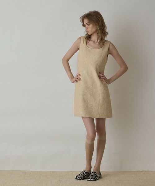 GRACE CONTINENTAL / グレースコンチネンタル ミニ丈・ひざ丈ワンピース | サラサジャガードミニワンピース | 詳細1