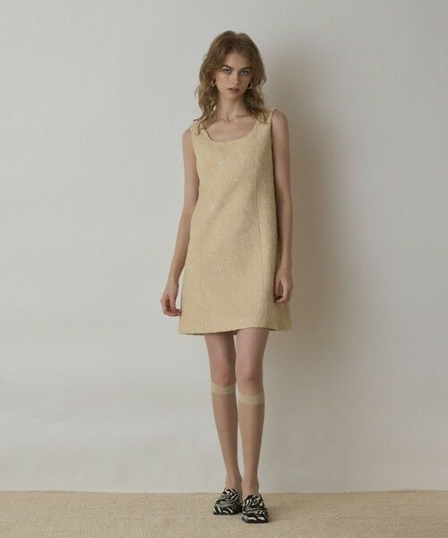 GRACE CONTINENTAL/グレースコンチネンタル サラサジャガードミニワンピース ベージュ 38